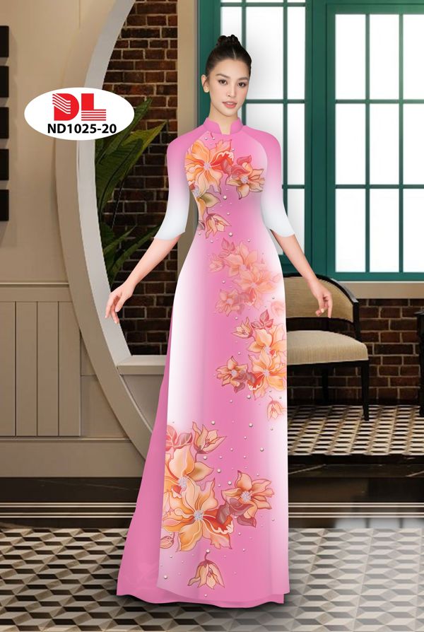 Vải Áo Dài Hoa In 3D AD ND1025 15